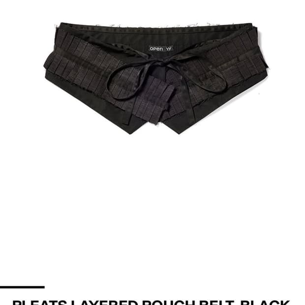 Open YY 플리츠 레이어드 파우치 벨트