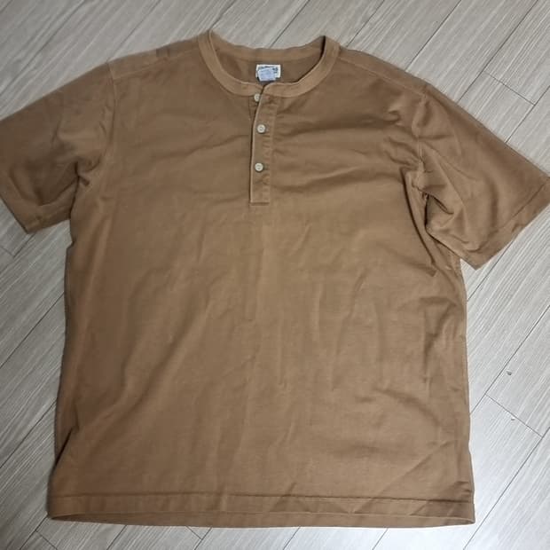 아메카지 복각 브론슨 헨리넥 반팔 티셔츠 카멜(105)