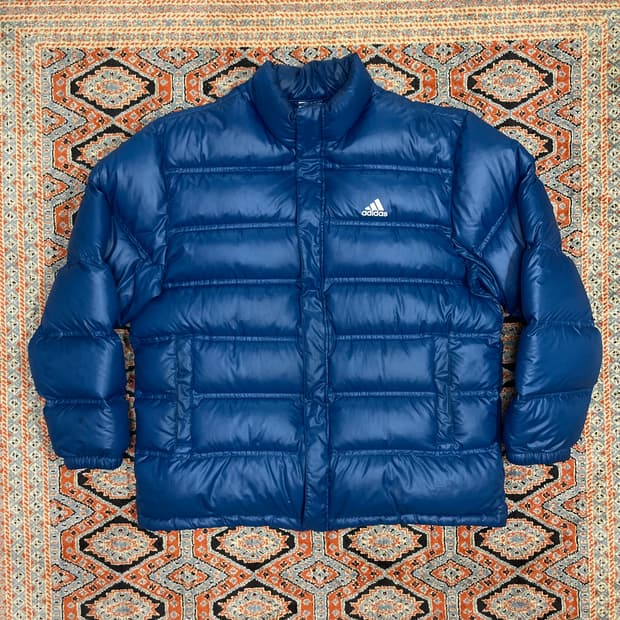 아디다스 삼각로고 딥블루 구스다운 남성115