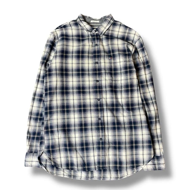 타미힐피거 블루 체크 레귤러핏 L