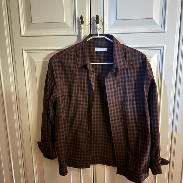 아이엘 콥 체크 셔츠 브라운