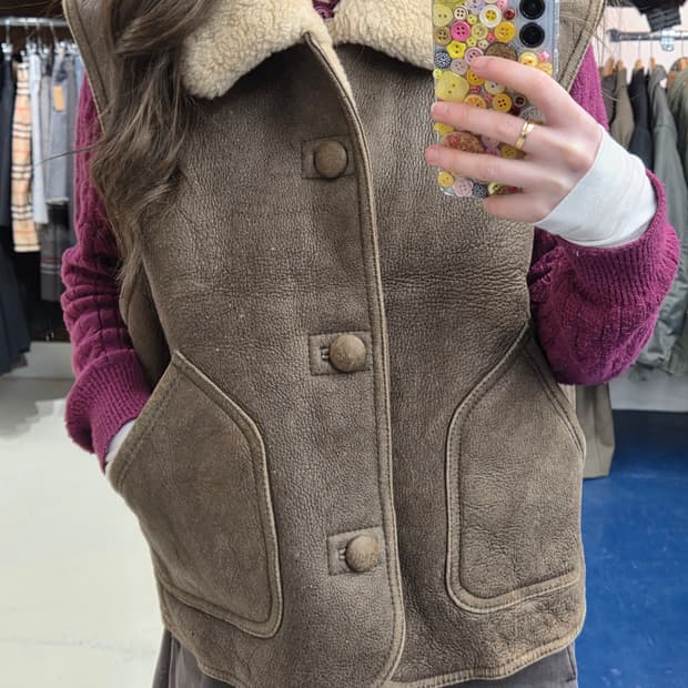 1990s B-3 양가죽 양털 무스탕 베스트