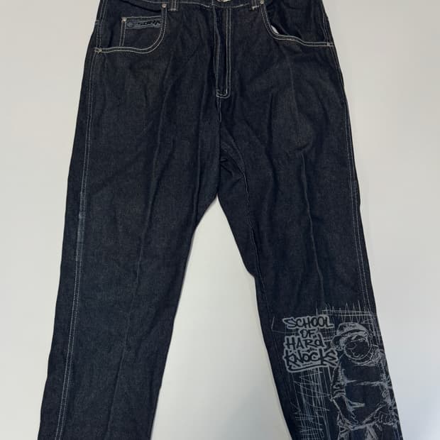 스쿨오브하드녹스 올드스쿨 펑키 y2k 데님팬츠