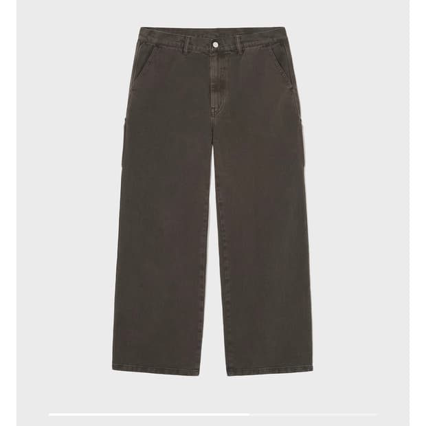 비얼디드 키드 가먼트 다이드 카펜터 팬츠 브라운