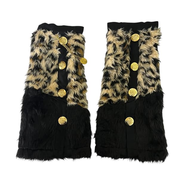 [d.i.a] 다이아 오네갸루 금장 레오파드 레그워머