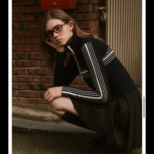 Bellol Stitch Coloring Knitwear Zip-up N