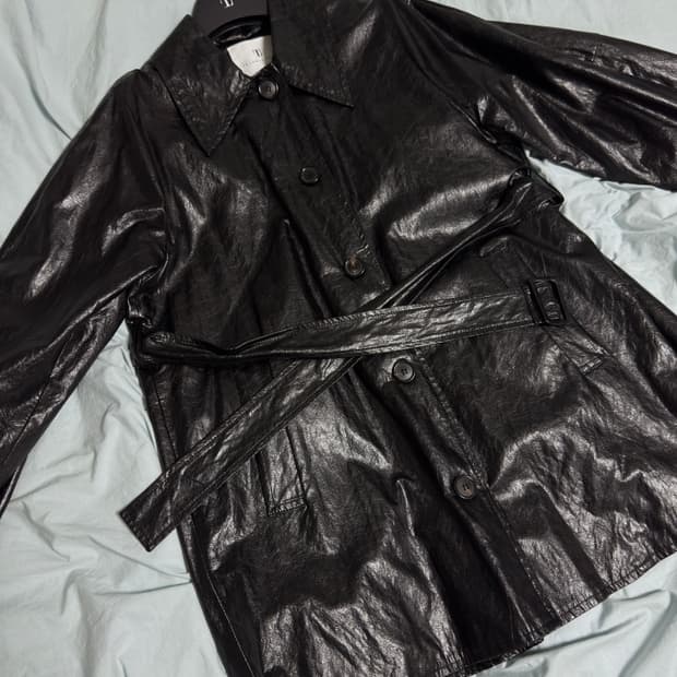 트리밍버드 레더 하프 트렌치