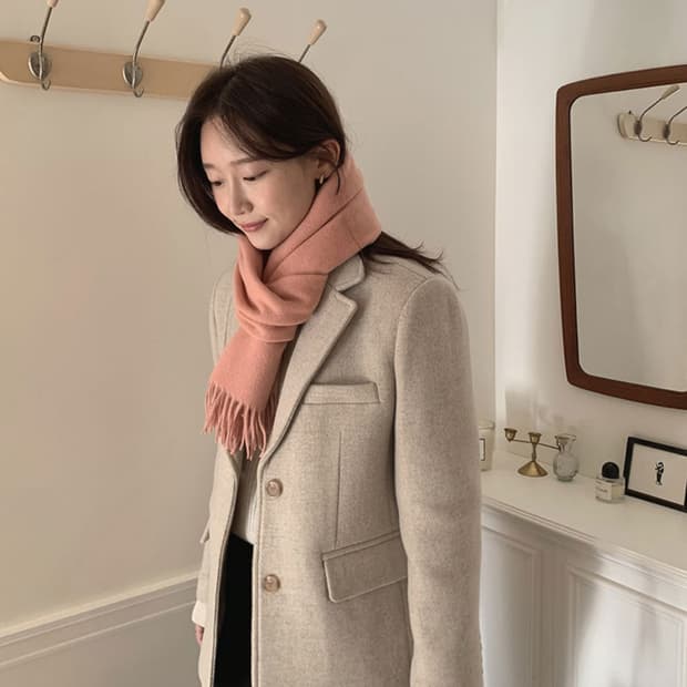 가내스라 위드 울 코트자켓 오트밀