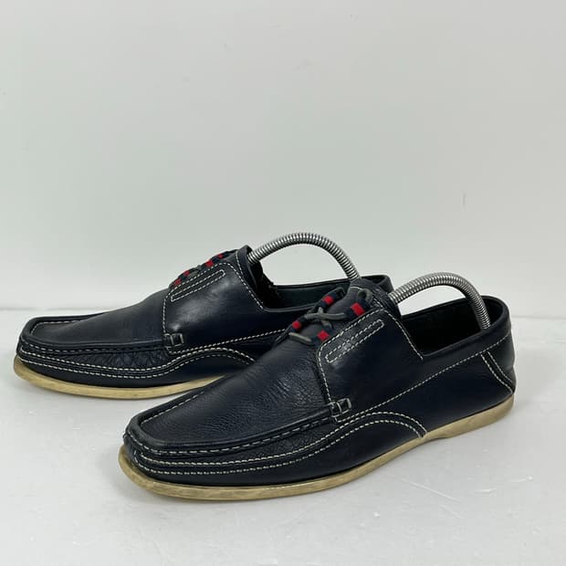 265) Gucci(구찌) 156099 네이비 레더 남성 모카신 슈즈