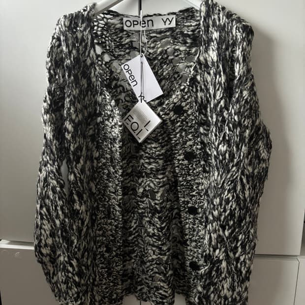 openyy Argyle Pointelle Cardigan 아가일