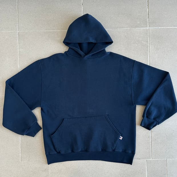 90s 빈티지 러셀 후드 네이비 L
