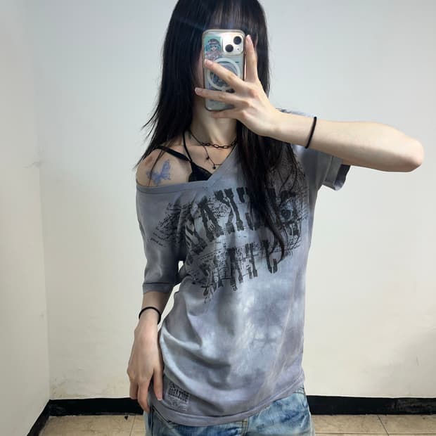 Buckaroo 그런지 레터링 티셔츠