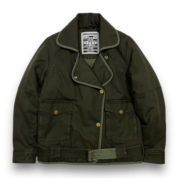 쟈딕 앤 볼테르 카키 브레스티드 봄버 파카 자켓