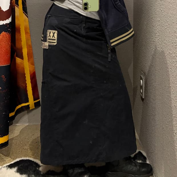 리바이스 패치 나일론 맥시스커트