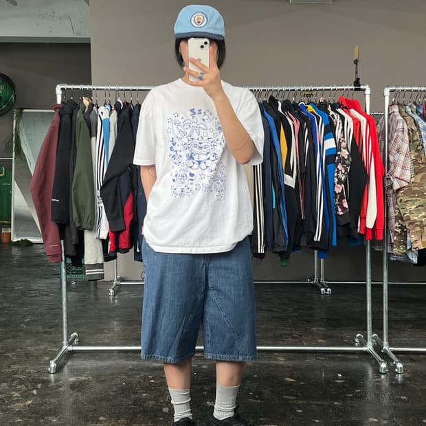 GUESS 데님 하프팬츠