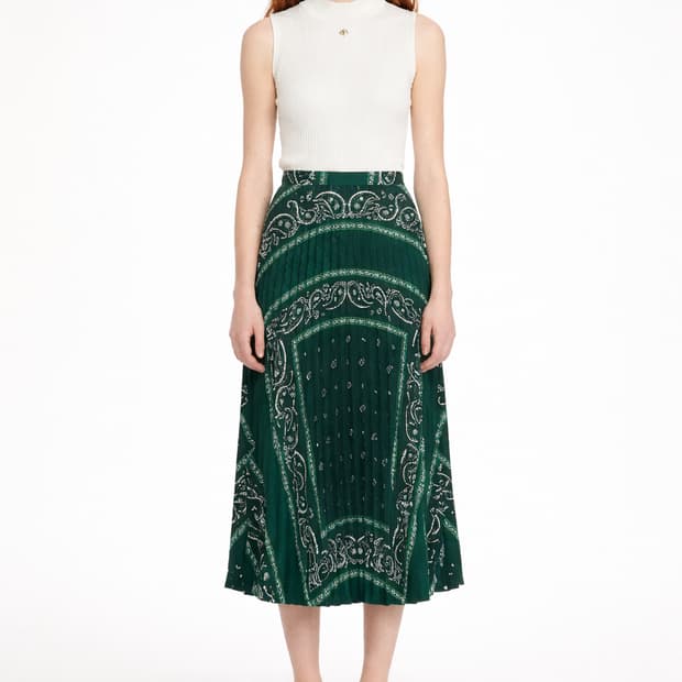 산드로 반다나 플리츠스커트 1사이즈(새상품)