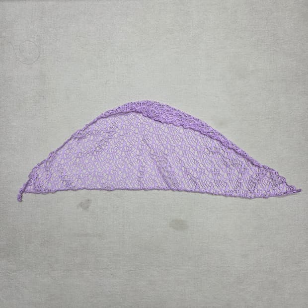 일본 빈티지 모리걸 핸드메이드 무드 크로셰 삼각 두건