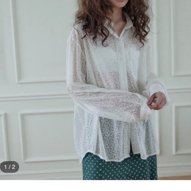 호쿠스포쿠스 쉬어 플라워 셔츠