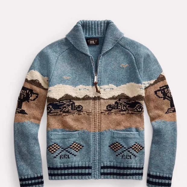 [L] RRL slat flats 인타르시아 니트 가디건