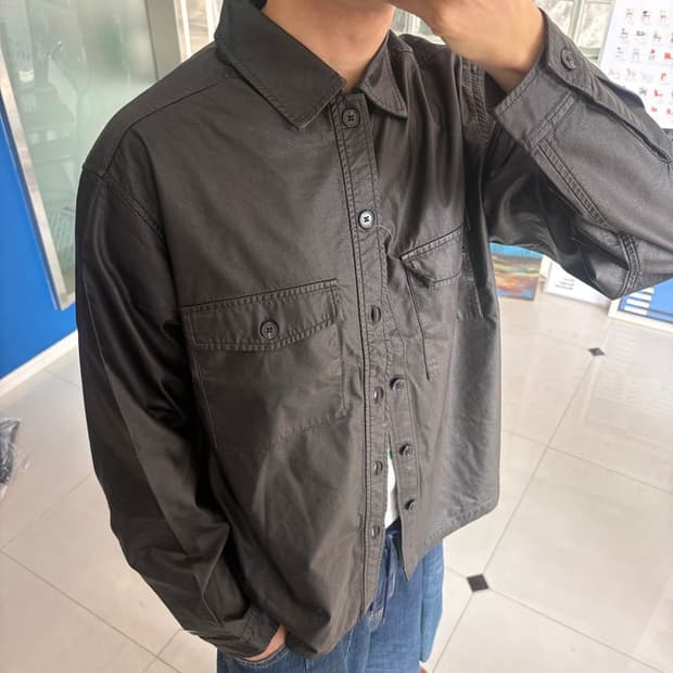 FAKE LEATHER CPO SHIRT