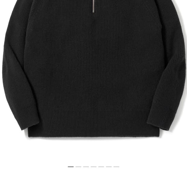 [1] 포터리 메리노울 하프집업 후드 니트 블랙, 다크네이비 