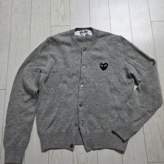 꼼데가르송 블랙와펜 그레이 가디건 s