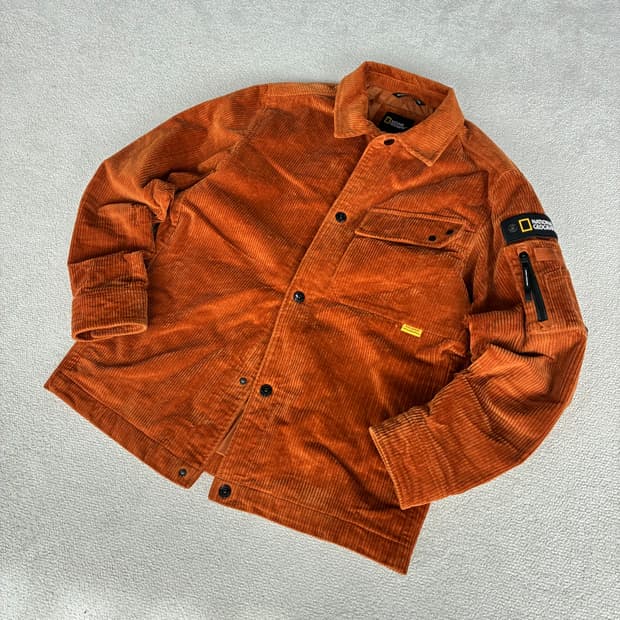내셔널지오그래픽 오렌지 코듀로이 셔츠 자켓 100