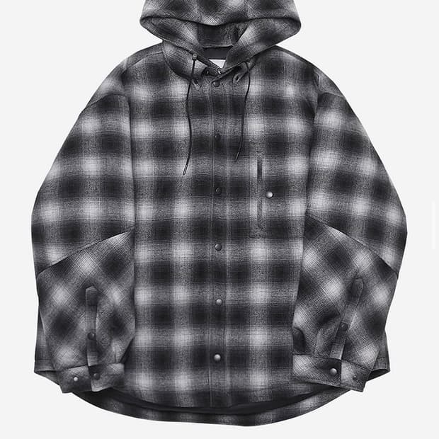 알렌느 디테쳐블 체크 후드 패딩 1사이즈