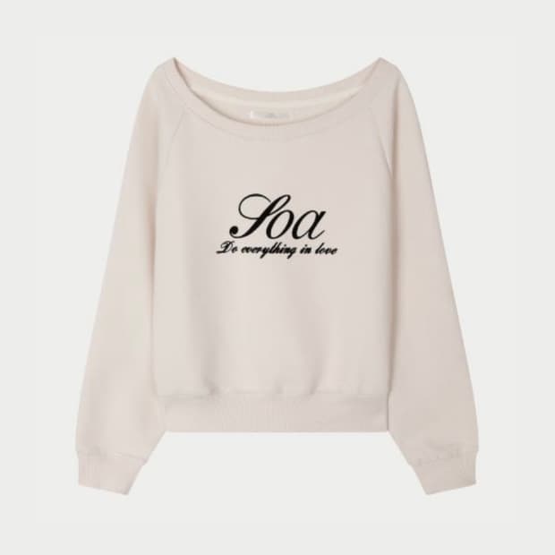 택O) 유솝 아뜰리에 지젤 스웻셔츠 맨투맨 쉘 핑크 발레코어페미닌블마