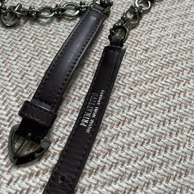 PRIMATTIVO 빈티지 실버체인 브라운 벨트 