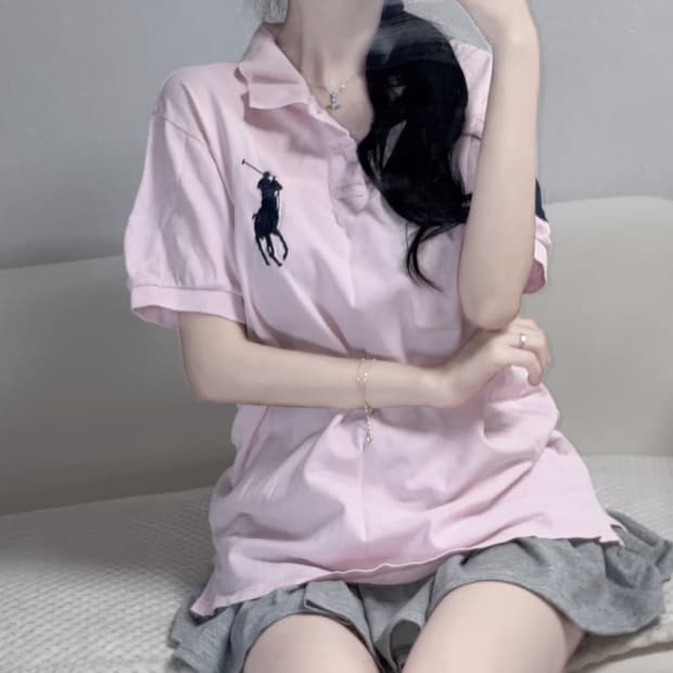 폴로 랄프로렌 빅포니 딸기우유 핑크 반팔 카라티 L