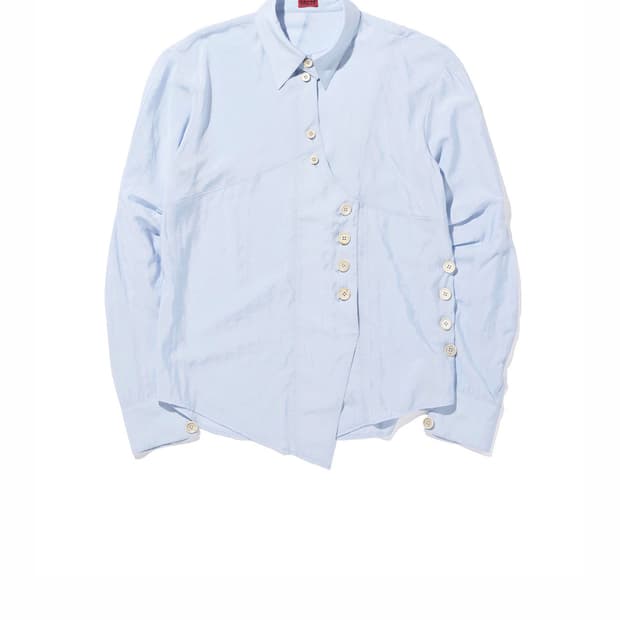 미스치프 셔츠 CURVED PLACKET SHIRT_BLUE