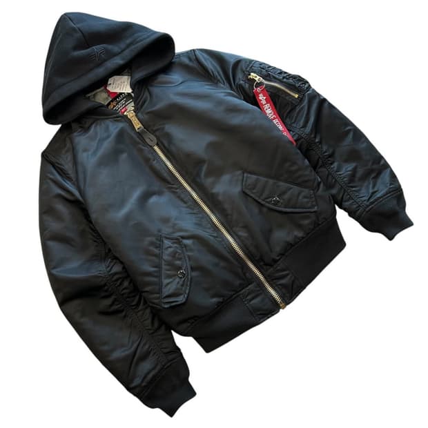 알파인더스트리 후드 항공 붐버 자켓 블루종