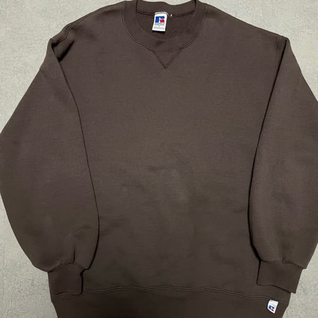 90s 러셀 스웻셔츠 초코 브라운 L