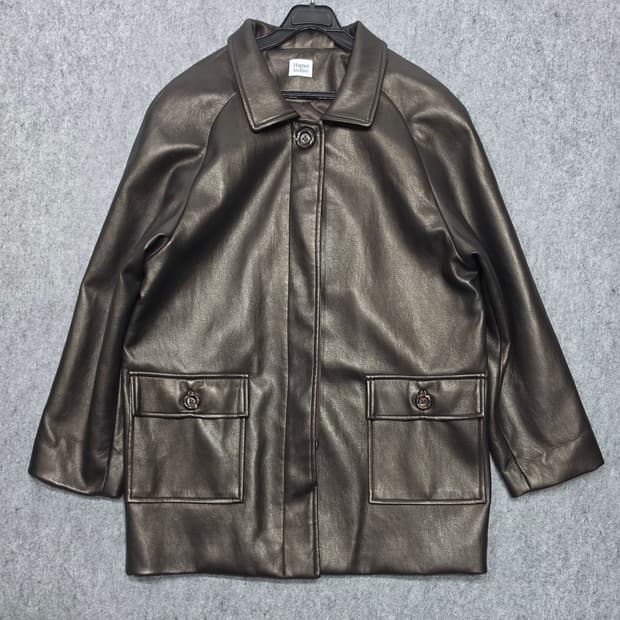 마그넷 아카이브 오버핏 미니멀무드 비건 레더 자켓 가죽 자켓 브라운