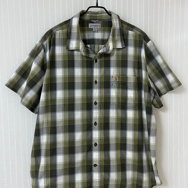칼하트 포켓 반팔 체크셔츠 2XL