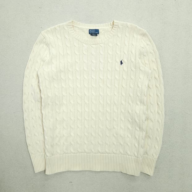폴로 랄프 로렌 케이블 니트 XL18-20 아이보리