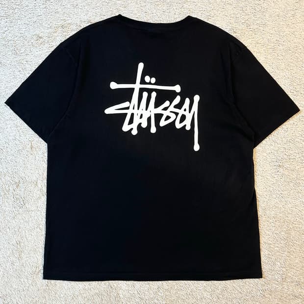 스투시 STUSSY 베이직 로고 반팔 티셔츠 블랙
