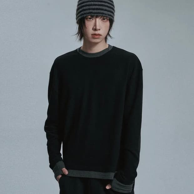 엠오오 소프트 레이어드 롱슬리브 - 블랙