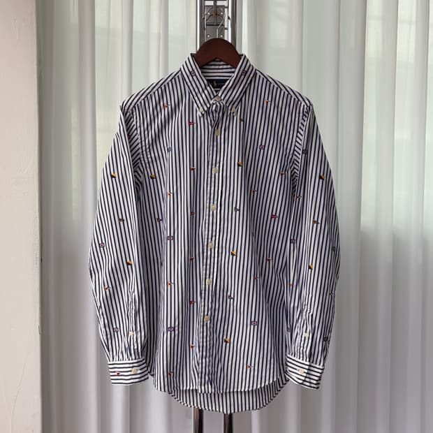 [M]폴로 랄프로렌 플래그 스트라이프 포플린 셔츠