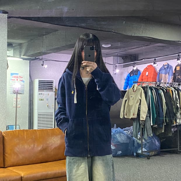 폴로랄프로렌 옐로우포니 네이비 풀 후드집업B4281