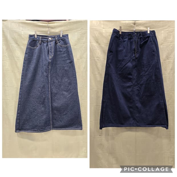 쓰리쿼터 하이드아웃  데님롱스커트 면롱스커트  27~28