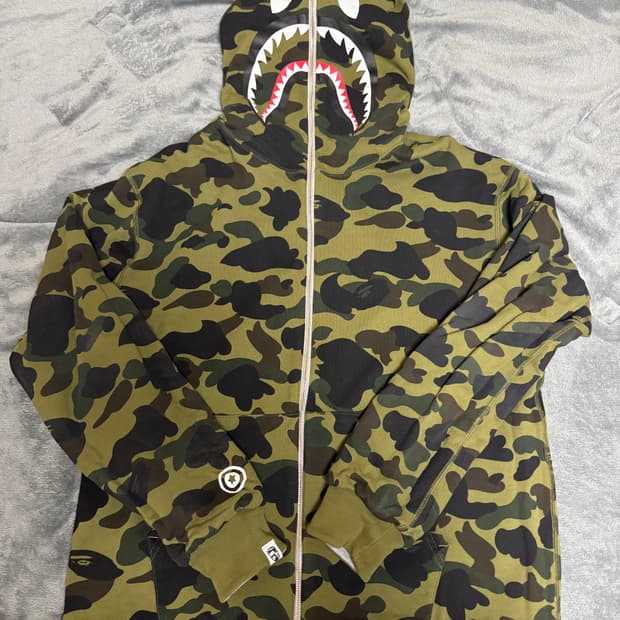 베이프 리버시블 아미그린 후드집업 2xl