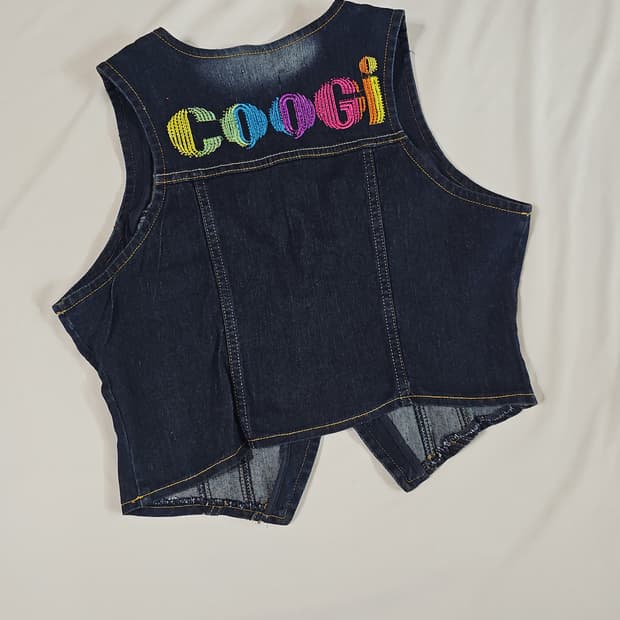 COOGI 쿠지 빈티지 여성 데님 베스트 y2k 쿠기