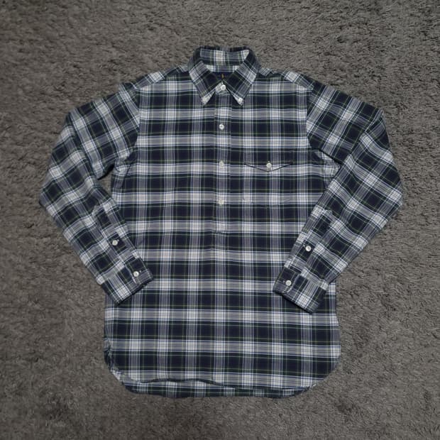 폴로 랄프로렌 체크 셔츠 하프 아노락 S 95 긴팔 빈티지