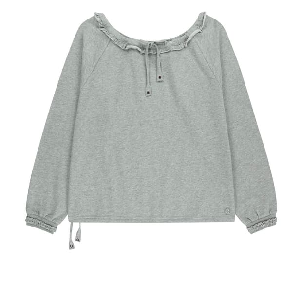 코이세이오DRAWSTRING LONG SLEEVE MELANGE GREY