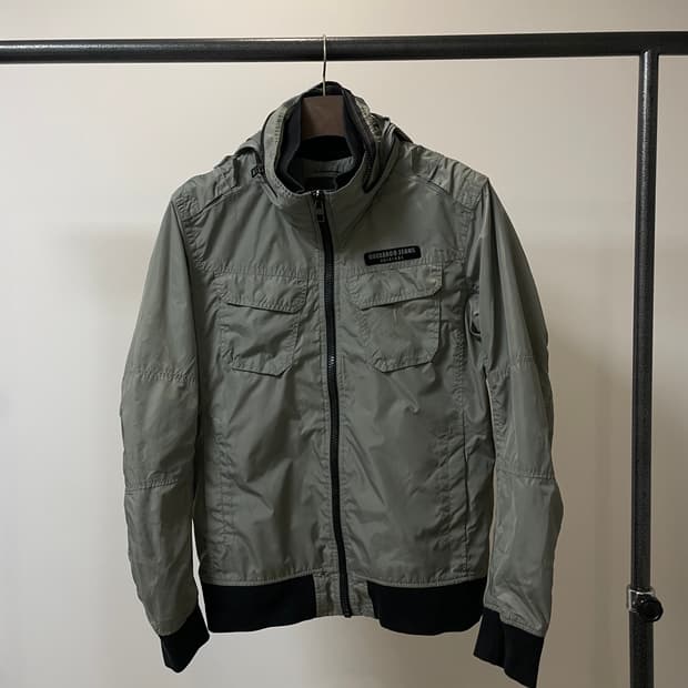 (XL) buckaroo 버커루 히든 후드 바람막이 블루종 자켓