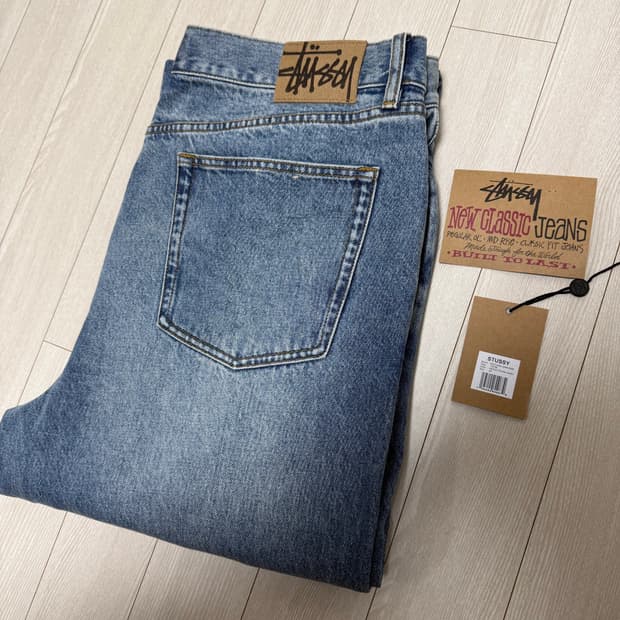 스투시 뉴 클래식 데님팬츠 인디고 스톤 워시 38사이즈