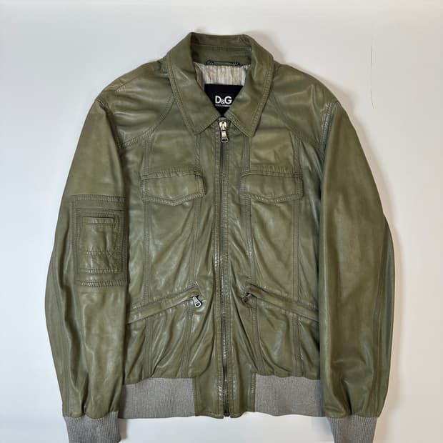 54)돌체앤가바나 램스킨 자켓 (olive green)