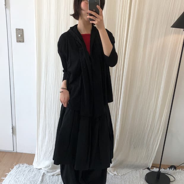 vintage black draped layered cardigan